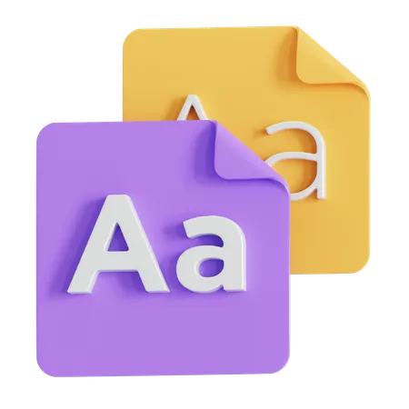 Typography And Font Family 3D Icon