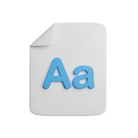 Font File Document 3D Icon
