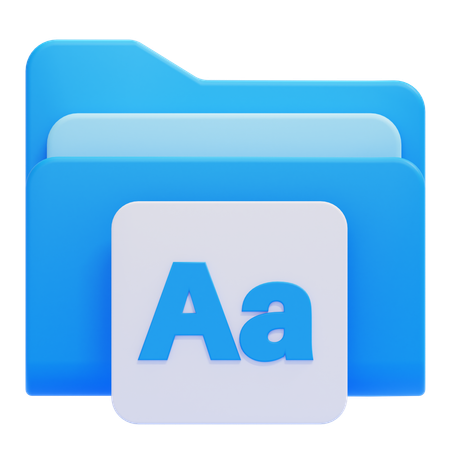 Font Folder  3D Icon