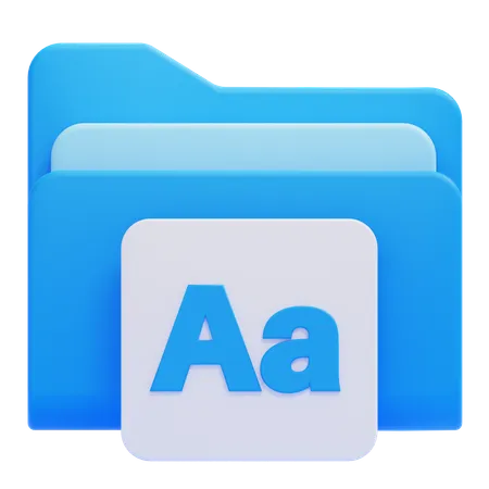 Font Folder  3D Icon