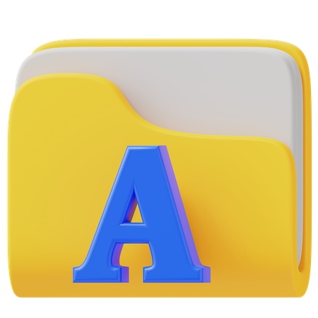 Font Folder  3D Icon