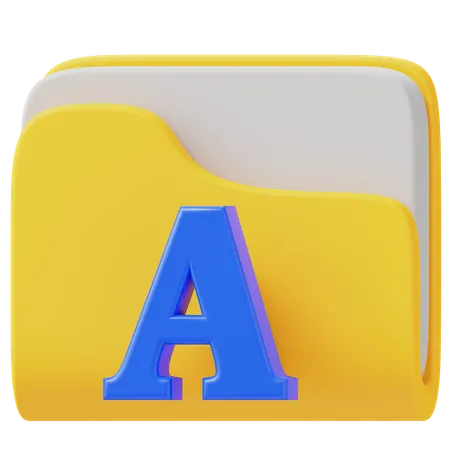 Font Folder  3D Icon