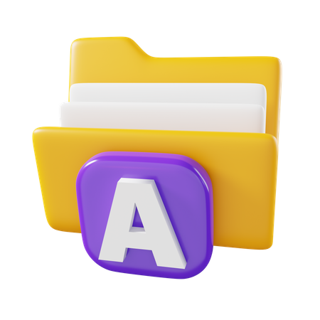 Font Folder  3D Icon