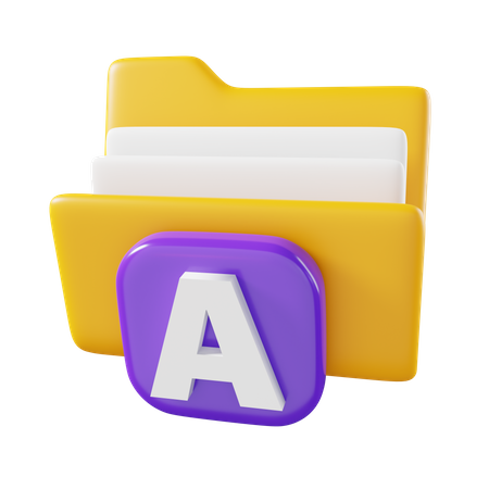Font Folder 3D Icon