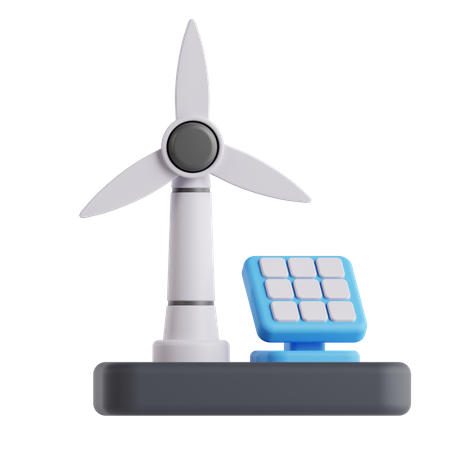 Fonte de energia renovável  3D Icon