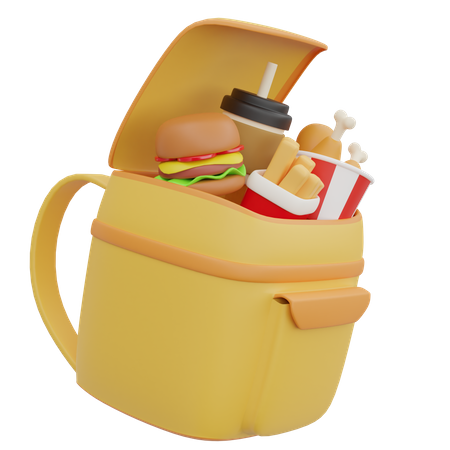 Food And Drink Bag  3D Icon