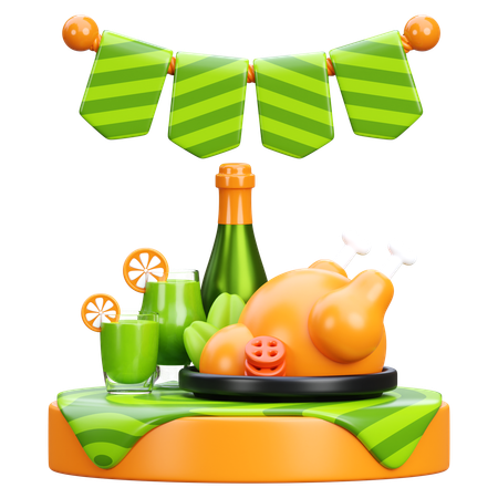 Food And Drink Party  3D Icon