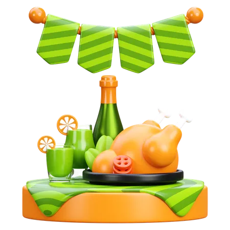 Food And Drink Party  3D Icon