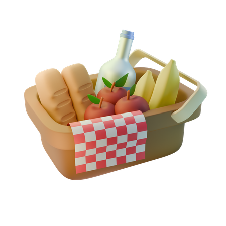 食品バスケット  3D Icon