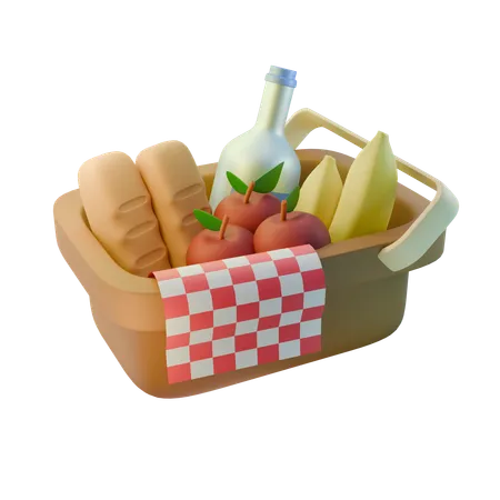 食品バスケット  3D Icon