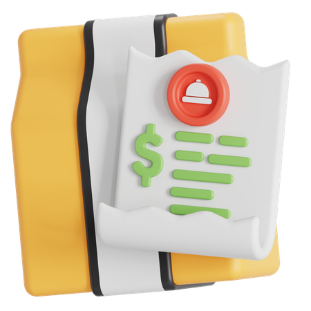 Food bill  3D Icon