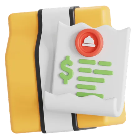 Food bill  3D Icon