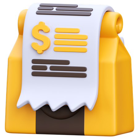 Food Bill  3D Icon