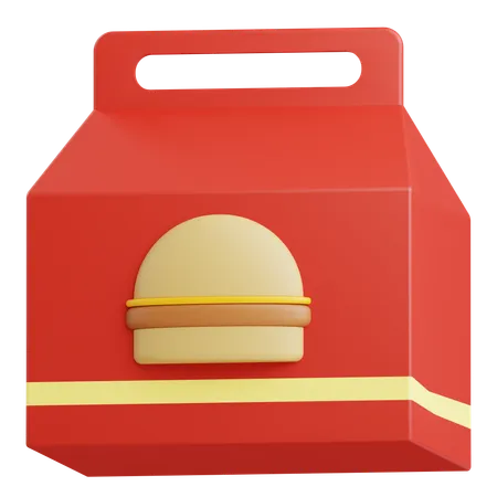 3 D Burger Food Pack Icon Illustration With Transparent Background 3D Icon