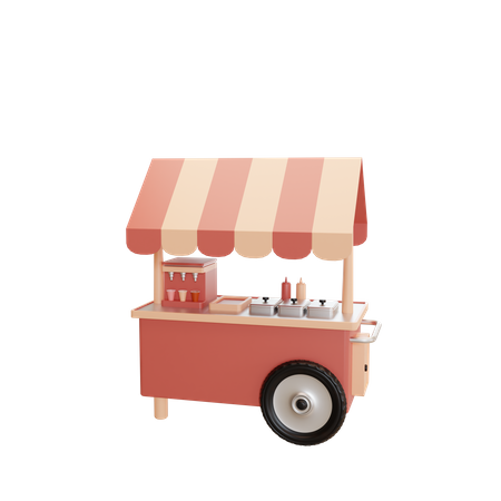 Food Cart  3D Illustration