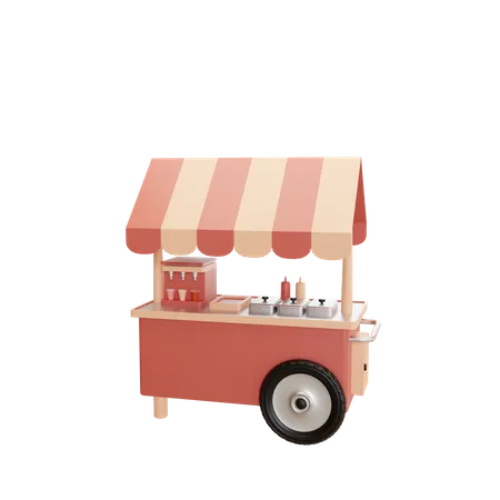 Food Cart  3D Illustration