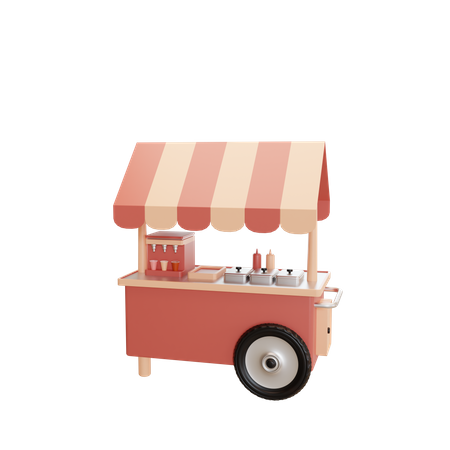 Food Cart 3D Illustration