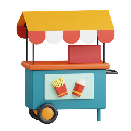 3 D Food Cart Icon Illustration With Transparent Background 3D Icon
