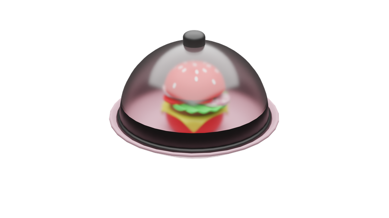 Food Cloche 3D Icon