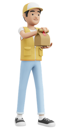 Food Delivery  3D Illustration