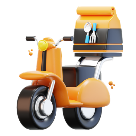 Food Delivery Bike  3D Icon