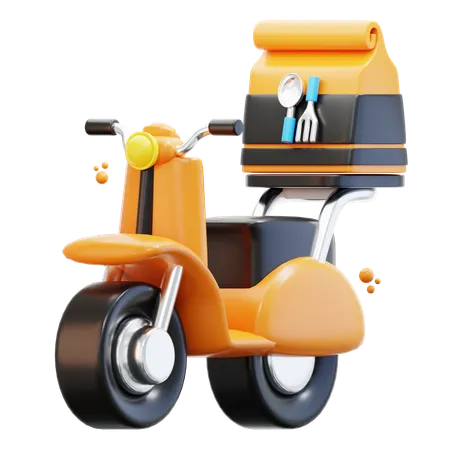 Food Delivery Bike  3D Icon