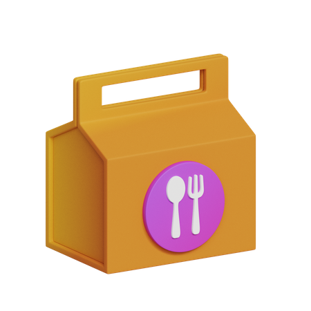 Food Delivery Box  3D Icon