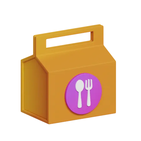 Food Delivery Box  3D Icon