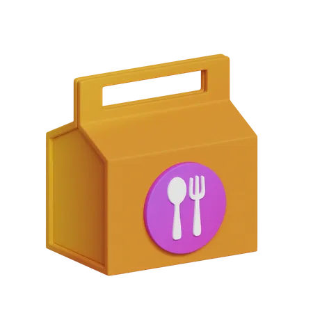 Food Delivery Box 3D Icon