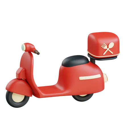 Food Delivery By Scooter  3D Icon