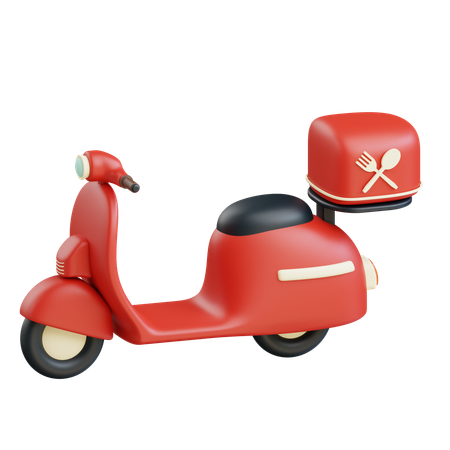 Food Delivery By Scooter  3D Icon