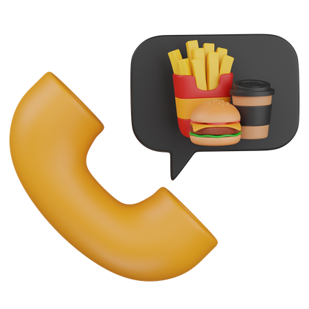 食品配達の電話  3D Icon
