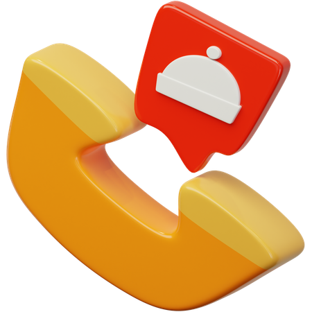 食品配達の電話  3D Icon