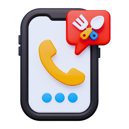 Food Delivery Call  3D Icon