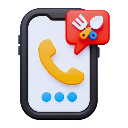 Food Delivery Call  3D Icon