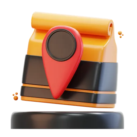 3 D Rendering Food Delivery Location Illustration 3D Icon