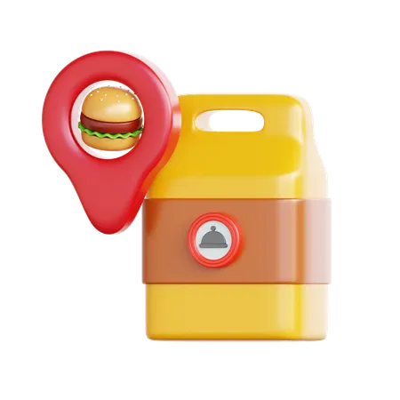 Food Delivery Location  3D Icon