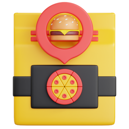 Food Delivery Location  3D Icon