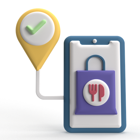 Food Delivery Location  3D Icon