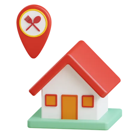 Food Delivery Location  3D Icon