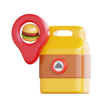 Food Delivery Location  3D Icon