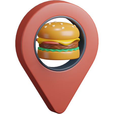 Food Delivery Location  3D Icon