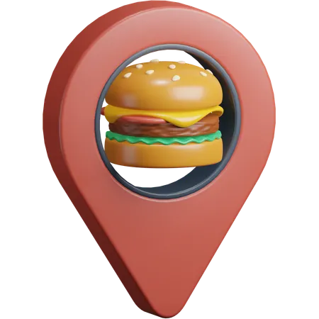 Food Delivery Location  3D Icon