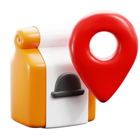 Food Delivery Location  3D Icon