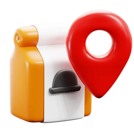 Food Delivery Location  3D Icon