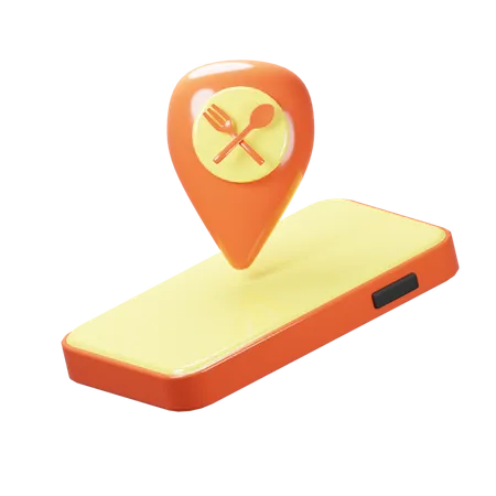 Food Delivery Location  3D Icon