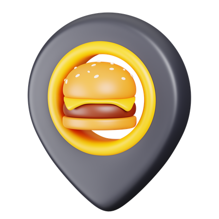 Food Delivery Location  3D Icon