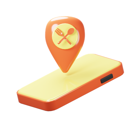 Food Delivery Location 3D Icon