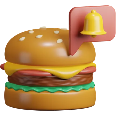 食品配達通知  3D Icon