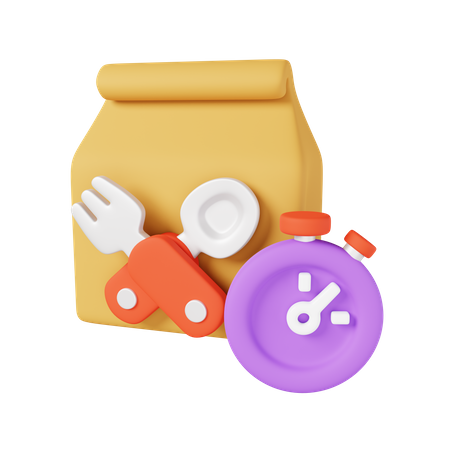 Food Delivery Process  3D Icon